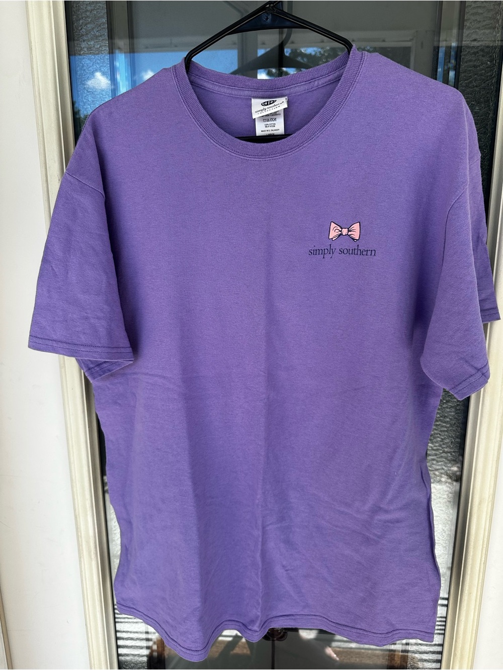 Simply Southern Womens Purple Bow Tee
